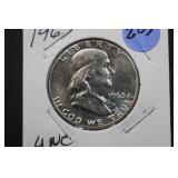 1963 Uncirculated Franklin Silver Half Dollar