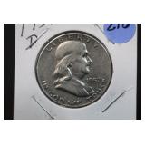 1957-D Franklin Silver Half Dollar