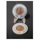 Lot of 2 Vintage Wheat Cent Tokens