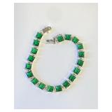 .925 Silver 24Ct Emerald Bracelet