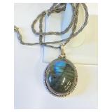 Silver Rochelle Laborite Necklace  24"