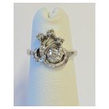 14K White Gold Diamond Ring Sz 2.5