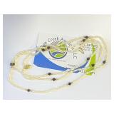 14K Gold Pearl & Onyx 18" Dbl Strand Freshwater