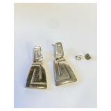 .925 Silver Greek Key Design Earrings
