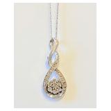 .925 Silver and Diamond Pendant on Chain