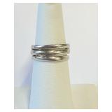 .925 Silver Three Strand Look Ring Sz 6