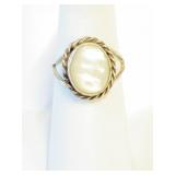 Sterling Silver Mother of Pearl Ring Sz 7