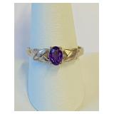 Sterling Silver Amethyst Ring Sz 10