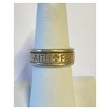 .925 Silver "Faith" Ring Sz 7