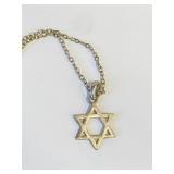 Unmarked Silver Star of David Pendant on Chain