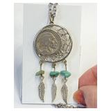 Buffalo Nickel & Turquoise Necklace