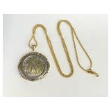 Silver Half Dollar Pendant on Chain - Flips