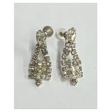 Vintage Rhinestone Earrings - Screwback