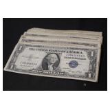 Lot of 44 $1 Silver Certificate Bank Notes
