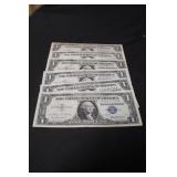 Lot of 6 Better Condition Silver Certificate Notes