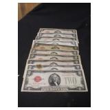 Lot of $2 Bank Notes