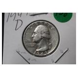 1949-D Washington Silver Quarter
