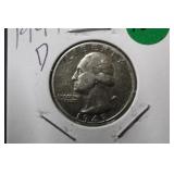 1949-D Washington Silver Quarter
