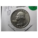 1947-D Washington Silver Quarter