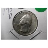 1951-D Washington Silver Quarter