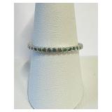 .925 Silver Rnd Emerald Eternity and Sz 9   A
