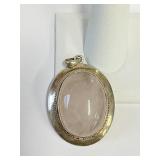 .925 Silver Rose Quartz Pendant