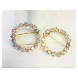 Lot of Two Vintage Rhinestone Pins