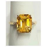 14K Gold Tourmaline Ring Size 8   CHN