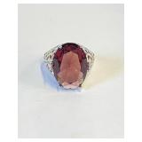 .925 Silver Amethyst Ring Sz 6  - 3CTW CN