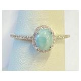 Larimar .925 Silver Celtic Design Ring Sz 7  CN
