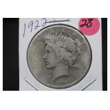 1922 U.S. Silver Peace Dollar