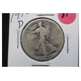 1918-D Walking Liberty Silver Half Dollar