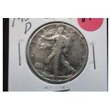 1929-D Walking Liberty Silver Half Dollar