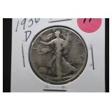1936-D Walking Liberty Silver Half Dollar