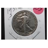 1939-S Walking Liberty Silver Half Dollar