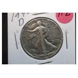 1942-D Walking Liberty Silver Half Dollar