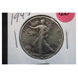1945 Walking Liberty Silver Half Dollar