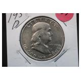1950-D Franklin Silver Half Dollar