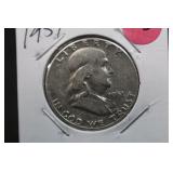 1951 Franklin Silver Half Dollar