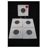 Lot of 5 Full Date Buffalo Nickels