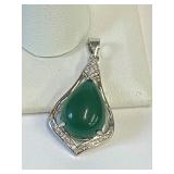 .925 Silver and Jade Pendant