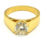 Gold Plated,Silver  Moissanite Ring Sz9.5