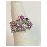 .925 Silver Flower Ring Size 6