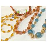 Four Bead and Stone Necklaces