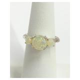 .925 Silver Opal Ring Sz 6