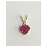 14K  Ruby(0.4ct) Diamond(0.01ct) Pendant
