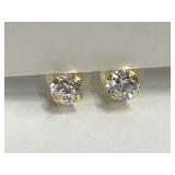 14K  GOLD CZ Earrings