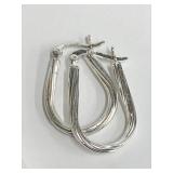 .925 Silver U Shaped Hoop Earrings