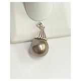 .925 Silver Genuine Tahitian Pearl Pendant
