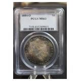 1884-O Rainbow Toned MS63 Morgan Dollar Certified
